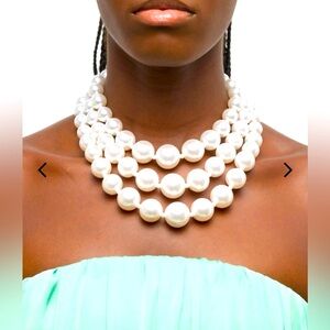 Kenneth Jay Lane Pearl Triple Layered Necklace